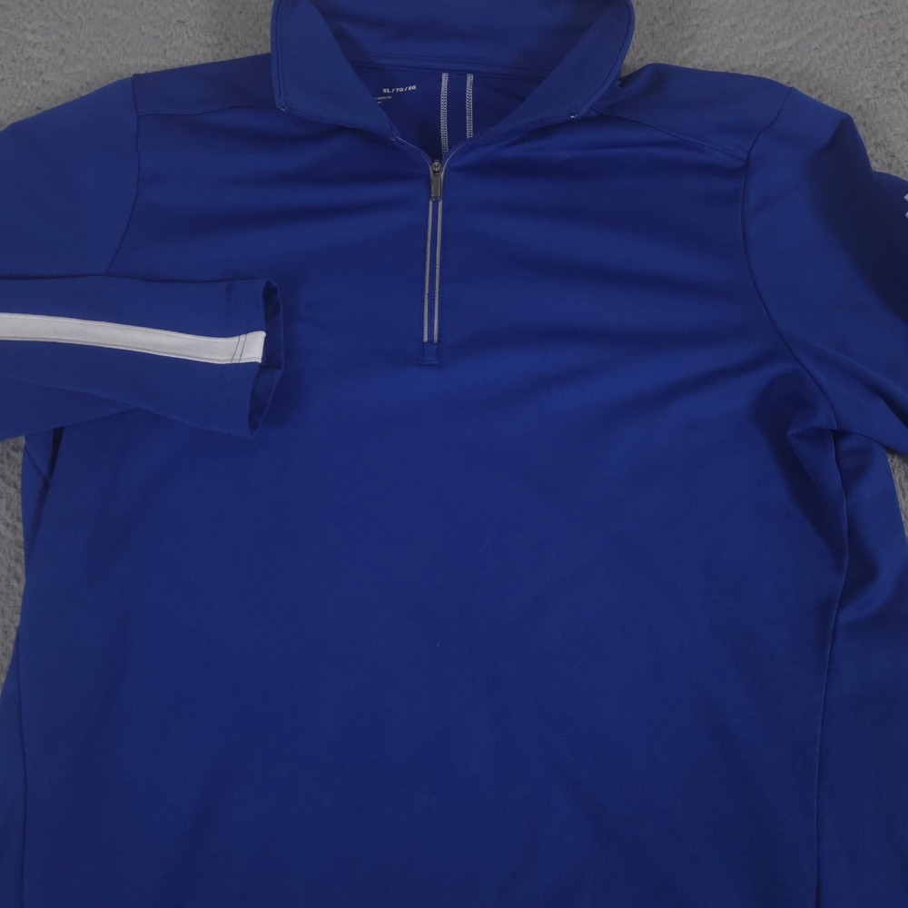 Under Armour Pullover Women XL Blue Qualifier‎ Best Buy Logo Striped Performance